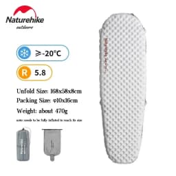 Naturehike Camping Mat 3.2/5.8/8.8 High R Value Ultralight Warm Inflatable Mattress Outdoor Portable Folding Inflatable Mats