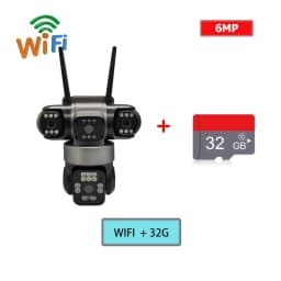 Solar Powered AOV 4-Lens Camera,Color Night Vision,Human Detection & Tracking, 24H Recording for Outdoor Home Security