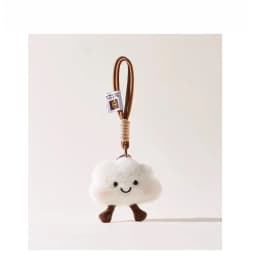 Cute Cloud Hand Rope Plush Pendant for Girls Smiling Heart Keychain Bag Decoration Soft Toy Car Accessory