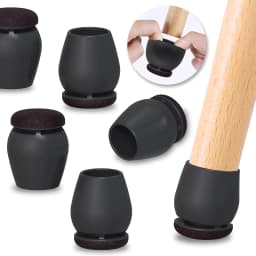 8PCS Chair Leg Floor Protectors 15° Diagonal Thick TPE Pads Silicone Felt Foot Covers for Hardwood Furniture Table Feet