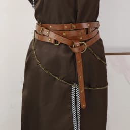 UYEE Retro Viking Style Belt Adjustable Medieval PU Leather Belt with Metal Chain Punk Steampunk Cosplay Accessories