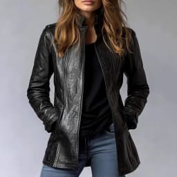 Women PU Leather Coats Solid Short Jackets Long Sleeves Stand Collar Zipper Thin Skinny Slim Fit Office Lady Casual 2025 Autumn