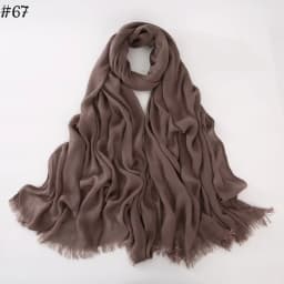 95 Colors Soft Cotton Viscose Scarf Rayon Material Muslim Hijab Mid Eastern Plain Solid Color Headscarf With Tassel