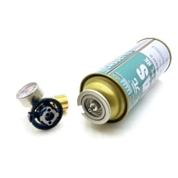 Butane Bottle Snap-On Safety Valve Gas Pressure Reducing Valve For Portable Gas Cylinders Flame Arrestor With Pressure Gauge