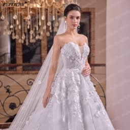 BEPEITHY Customizd Beach Sweetheart A Line Flowers Wedding Dresses For Women Sleeveless Vintage Lace Bride Plus Size Bridal Gown