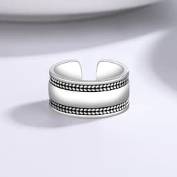 925 Sterling Silver Sanding Face Adjustable Rings For Women Ladies Elegant Luxury Quality Jewelry Accessories Jewellery
