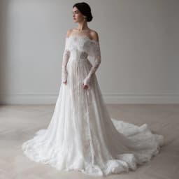 Exquisite Arabian Lace Wedding Dress Customized Off The Shoulder Long Sleeves Pearls A Line Corset Arab Bridal Gown