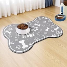 Diatomaceous Mud Pet Placemat Absorbent Water Bowl & Food Mat with Waterproof Quick-Dry Rubber Backing Non-Slip for Home Use