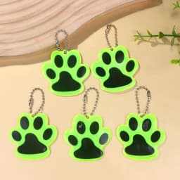 10Pcs Paw Reflective Keychain Outdoor Night Safety Kids Pet Double-sided Reflective Backpack Accessories Pendant