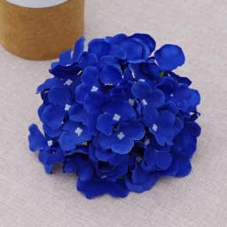 5PCS 54 Heads Silk Hydrangea Heads Artificial Flowers Heads with Stems Fake Hydrangea Flowers for Home Wedding Party Decoration