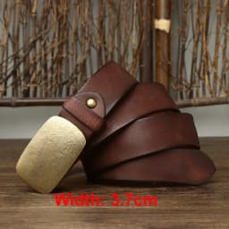 3.3cm Pure Cowskin Men Belt Genuine Leather Belt High Quality Smooth Brass Buckle Strap Male Jeans Luxury Designer Belts for Man