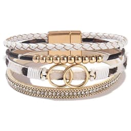 Leather Wrap Bracelet for Women, Boho Western Layered Cuff Jewelry | Stackable , Pairs with Boho Western Outfits, Gift for Women