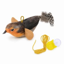 Interactive Hanging Cat Toy Bird Teaser with Elastic Rope Sound Catnip Indoor Wall-Mounted Toy for Cats Kittens Chasing Play