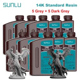 SUNLU 10KG ABS-Like/ Standard / Water-Wash/ 14K High Precision Resin 405nm Rapid UV-Curing Photopolymer Resin 1KG/Bottle