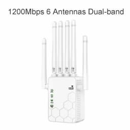 300/1200Mbps WiFi Range Extender, 2.4G/5G Booster 6 Antenna Repeater Amplifier,Signal Amplifier Wireless Range Booster
