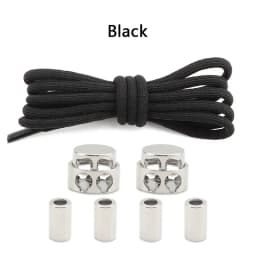 1Pair Lock Shoe laces Without ties Metal Buckle Laces Round Elastic Laces Sneakers Kids Adult No Tie Shoelaces Shoes Accessories