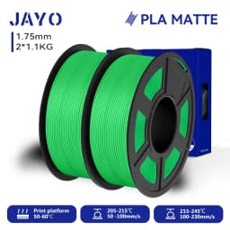 JAYO 2 Rolls 3D PLA Matte Printer Filament 1.75mm Neatly Wound PLA Filament with Matte Finish Print with 99% FDM 3D Printer