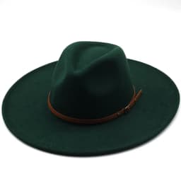 9.5cm Wide Brim Fedora Hats with Brown Belt Autumn Winter Women Party Top Hat Men Jazz Retro Cowboy Felt Cap Panama Sun Hat