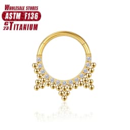 G23 Titanium Flower Nose Rings Hoop Zircon Piercing Diaphragm Tragus Cartilage Ear Perforated Clicker Ladies Lip Body Jewelry