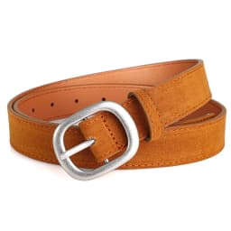 Ladies' belt, imitation suede-like surface, vintage style, aged look, high-end feel, silver alloy buckle, versatile, jeans belt