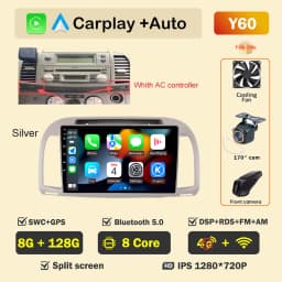 Car Radio Android Auto Player for Nissan March Micra K12 2002- 2010 Wireless CarPlay Intelligent Screen Player GPS Navigation 5G