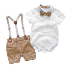 Cotton Birthday Clothes Suit for 3 6 9 12 18 24 Months Boys Newborn Baby Formal Set Romper Toddler Jumpsuit Outfits Summer Suits