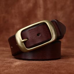 3.8 Width High Quality Pure Cowhide Thick Real Genuine Leather Men's Fashion Brass Buckle Belts Luxury Brand Jeans Belts for Men