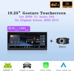 AUTOTOP 10.25" Android 14 1920*720P Car Air Gesture Touchscreen For BMW X1 E84 2009-2015,Apple Carplay Android Auto,GPS 4G WIFI