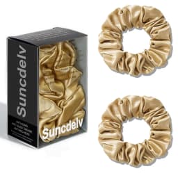 2PCS 100% Natural Silk Solid Color Hair Ties High Quality Hair Scrunchies Women Big Hairbands Hair Accessories 22Momme