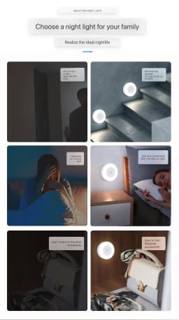 HOMEFISH LED Touch Sensor Night Light USB Rechargeable Magnetic Wall Light Portable Round Lamp for Bedroom Aisle Room