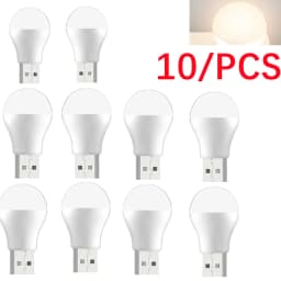 10 pcs RGB USB LED Night Light Super Bright Eye Protection LED Plug Lamp Computer Mobile Power Charging USB Small USB Book Light