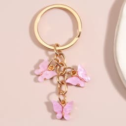 Cute Keychain Colorful Butterfly Key Ring Enamel Flying Animals Key Chains For Women Girls Handbag Accessorie Handmade Jewelry