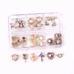 10pcs Nail Art Alloy Rhinestones Decorations Moon Magic Wand Various Shape Nail Charms Jewelry Luxury Shiny Strass Accessories