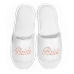Bride & Bridesmaid, Wedding Party Guests Home Slip On Shoes Bridal Party Slippers Open-toe With Golden, Mint Green and Pink