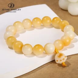 JD Natural Bodhi Root Carved Cat Claw Lucky Cat Cartoon Bracelet Women Weathered Charcoal Burn Small Cute Ethnic Style Jewelry