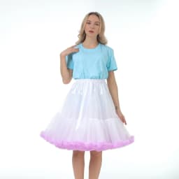 Skirt Length 55cm Women Tutu Skirt Solid Fluffy Tulle Princess Ball Gown Pettiskirt Ladys Ballet Party Performance Dress PP008