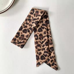 New leopard print silk scarf hair tie decorative for Women, Kawaii Aesthetic Hairband Style, Daily Office Party Holiday Gift