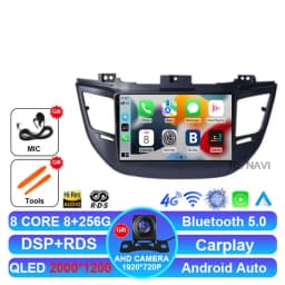 Android 15 Car Radio For Hyundai Tucson IX35 3 2015 2016 2017 2018 Multimedia Wireless Carplay Auto Qualcomm QLED Navigation DSP
