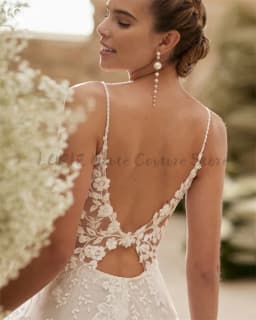 LORIE A-line Sexy Applique 3D Flowers Wedding Dress Sleeveless Backless Wedding Gowns Backless Bride Gown Customized 2025