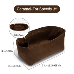CRAZYSMITH Original Velvet Bag Organizer For LV Speedy 20 25 30 35 Purse Insert Handbag Inner Bag Portable Storage Makeup Bags