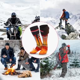 KEMIMOTO Replacement Heated Socks Thickened Unisex Winter Outdoor Warm Socks Battery Not Included Motorcycle Riding