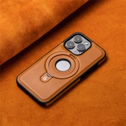 Luxury Magnetic Hidden Stand Ring Wireless Charge For Magsafe Leather Case For iPhone 12 13 14 15 16 17 Pro Max Hollow Cover
