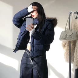 Korean Large Fur Collar Short Padded Jacket Women 2026 Winter New Thick Hooded Parkas Women Retro Zipper Button Puffer Jackets