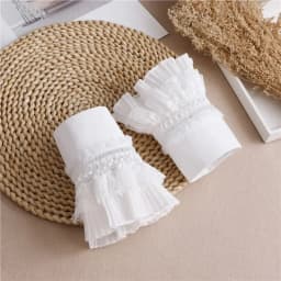 DIY Detachable Cuffs Cuff Extension Embroidery Lace Daisy Fake Sleeves Elastic Wild Wrist Pleated Organ Lolita Fake Sleeves