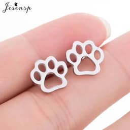 Cartoon Animal Earings Multiple Stainless Steel Cat Stud Earring for Women Girls Small Dog Paw Ear Studs Funny Jewelry Oorbellen