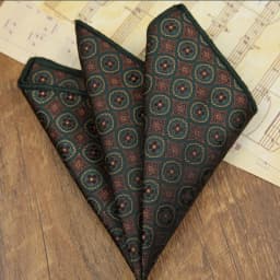 23cm New Classic Striped Pocket Square Men Formal Suit Accessories Polyester Green Dots Handkerchief Wedding Fashion Hanky Gift