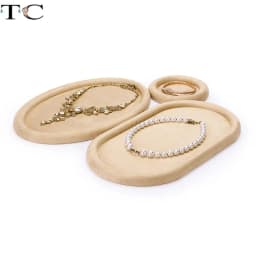 Necklace Ring Earring Bracelet Ornaments Display Tray Display Counter Jewelry Storage Tray Velvet Leather Look Pallet