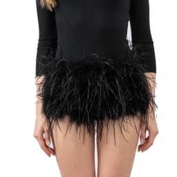 Real Ostrich Feather Fur Short Pants Hot Pants Sex Fashion 23A0409