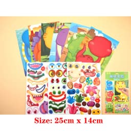 9 Styles Children Kids Make Your Own Faces Stickers Creative DIY Puzzle Games Princess Animals Dinos Girls Boys Party Favor Gift
