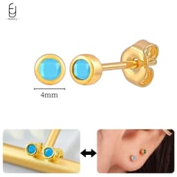 925 Sterling Silver Needle Exquisite Turquoise Silver Earrings for Women Blue Crystal Geometry Pendant Earrings Luxury Jewelry